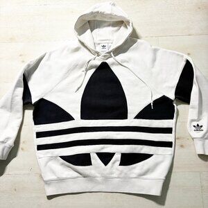 adidas Originals Big Trefoil (FM9909) Men's Hoodie Black and Cream Size M